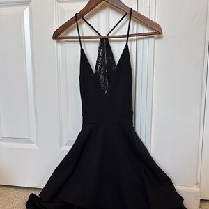 Windsor Black Backless Dress with Lace Detail
